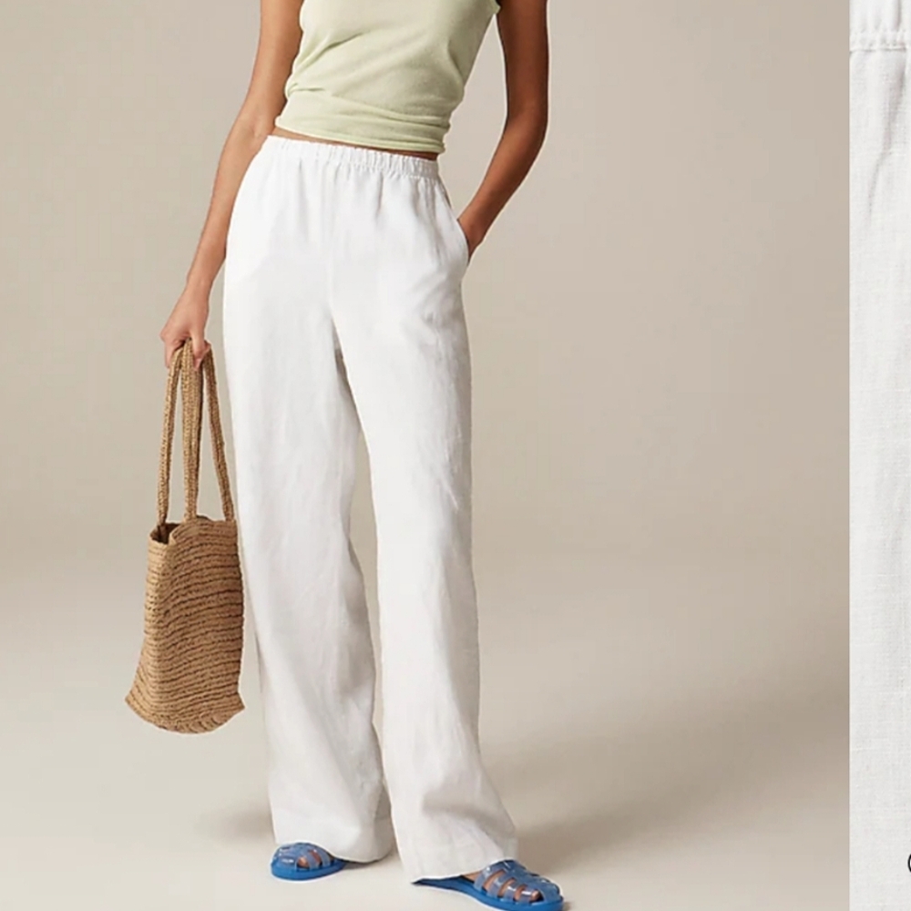 J. Crew White Wide Leg Pants Tall